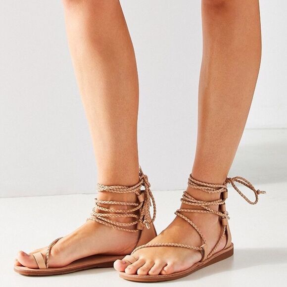 Jeffrey Campbell Adios Gladiator Sandals Natural - Picture 1 of 3
